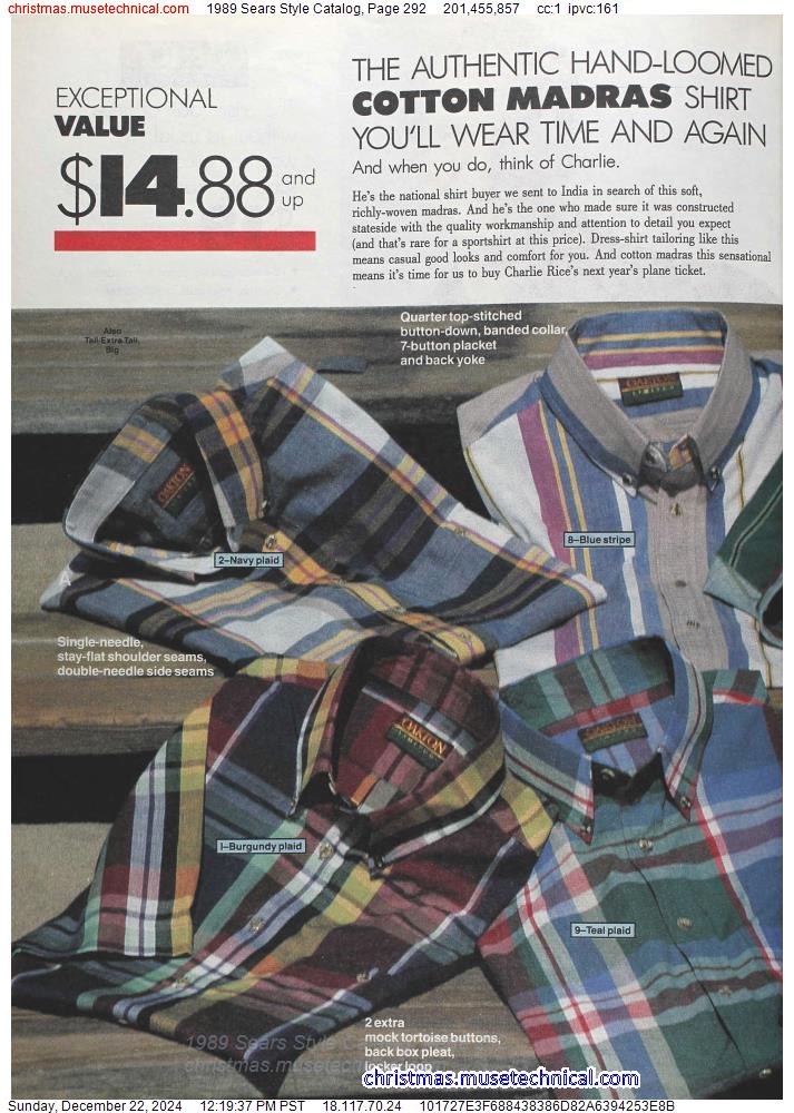 1989 Sears Style Catalog, Page 292