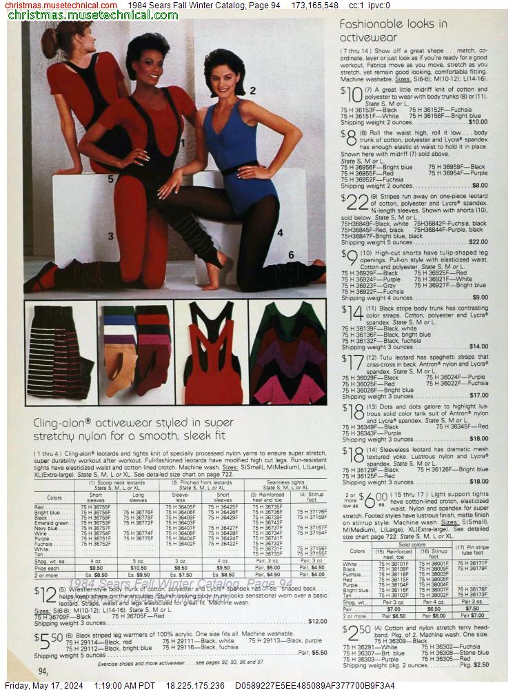 1984 Sears Fall Winter Catalog, Page 94