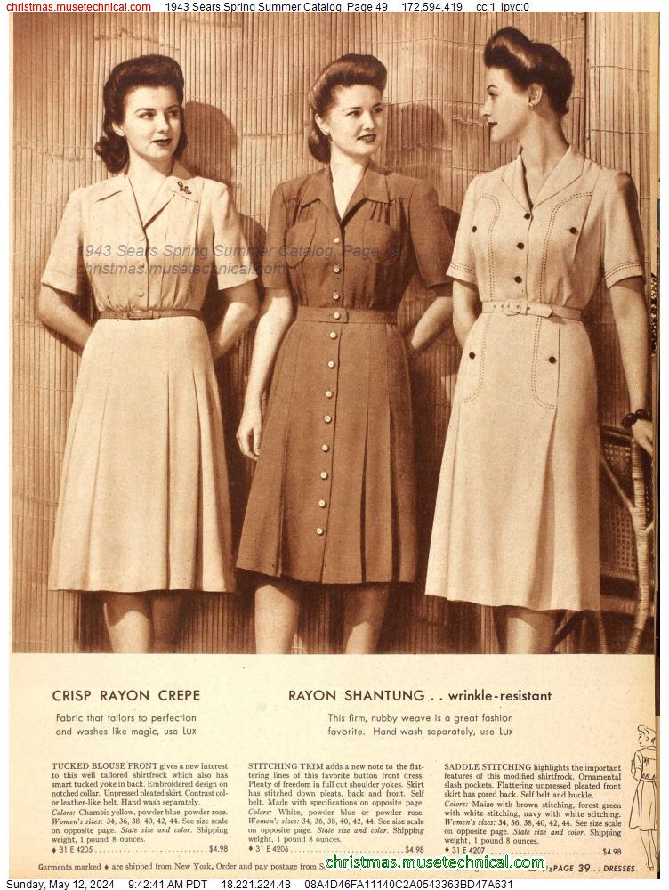 1943 Sears Spring Summer Catalog, Page 49