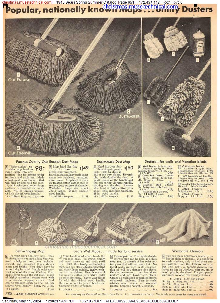 1945 Sears Spring Summer Catalog, Page 651
