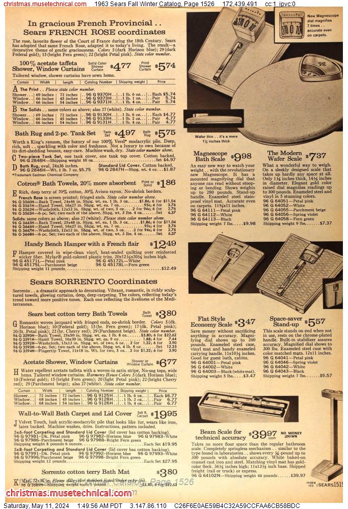 1963 Sears Fall Winter Catalog, Page 1526