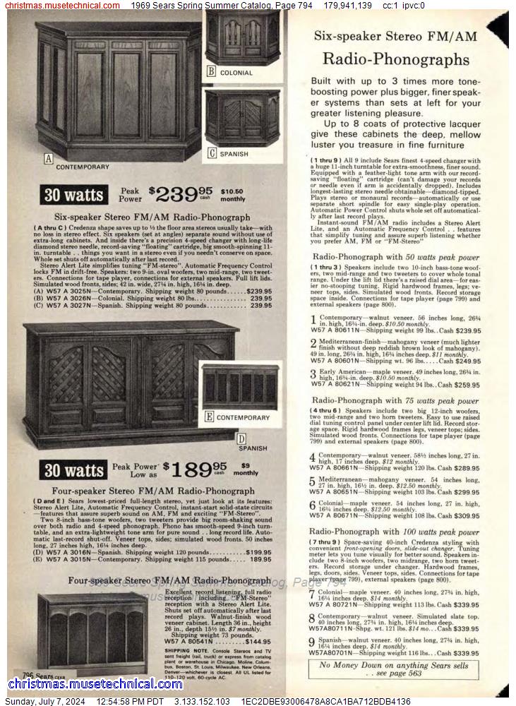1969 Sears Spring Summer Catalog, Page 794