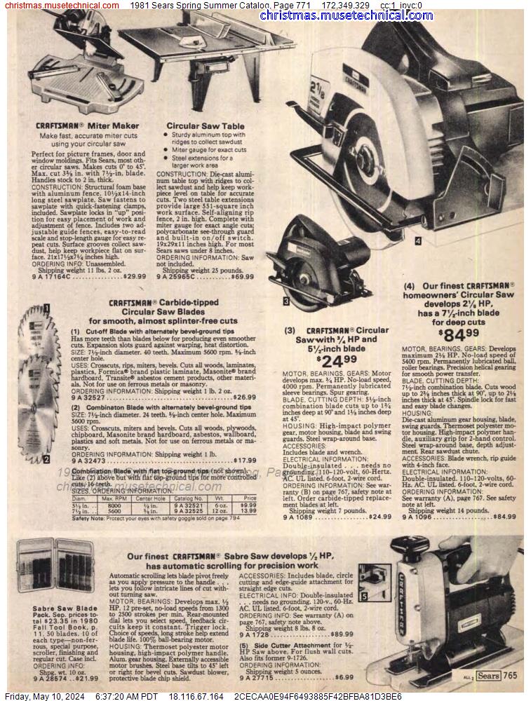 1981 Sears Spring Summer Catalog, Page 771