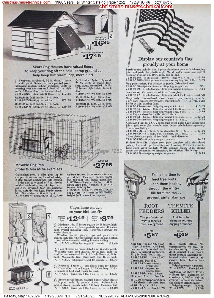 1966 Sears Fall Winter Catalog, Page 1252