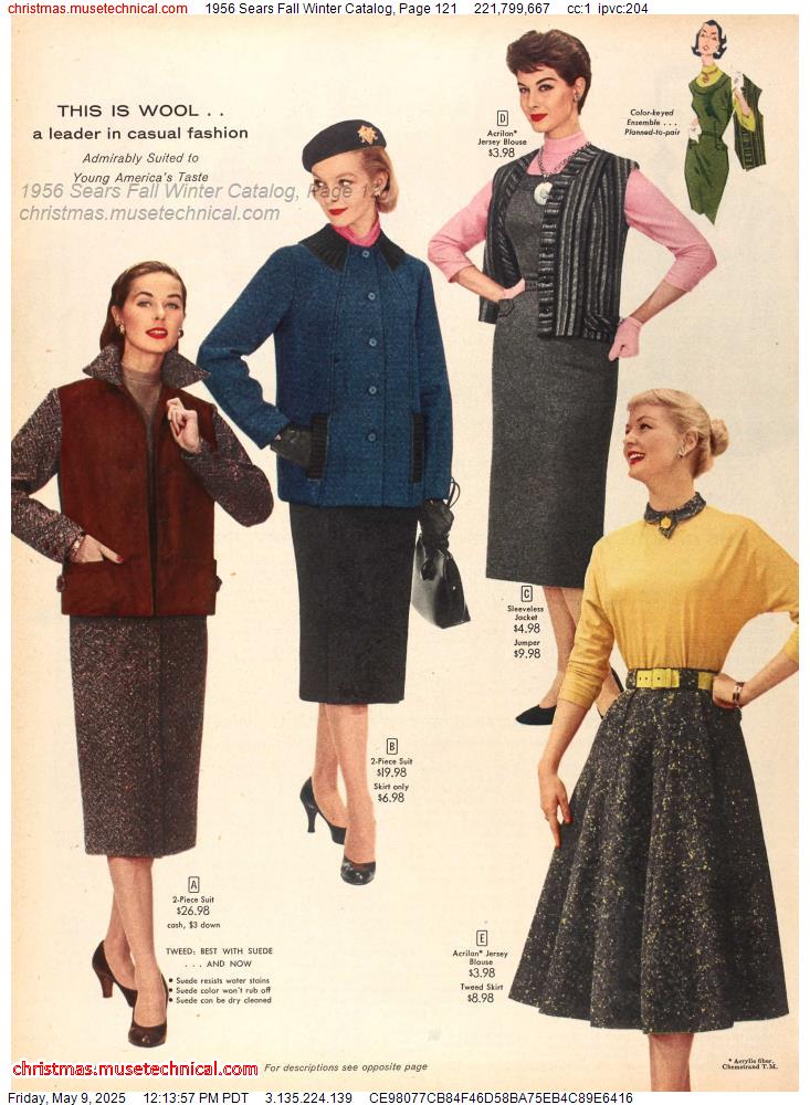1956 Sears Fall Winter Catalog, Page 121