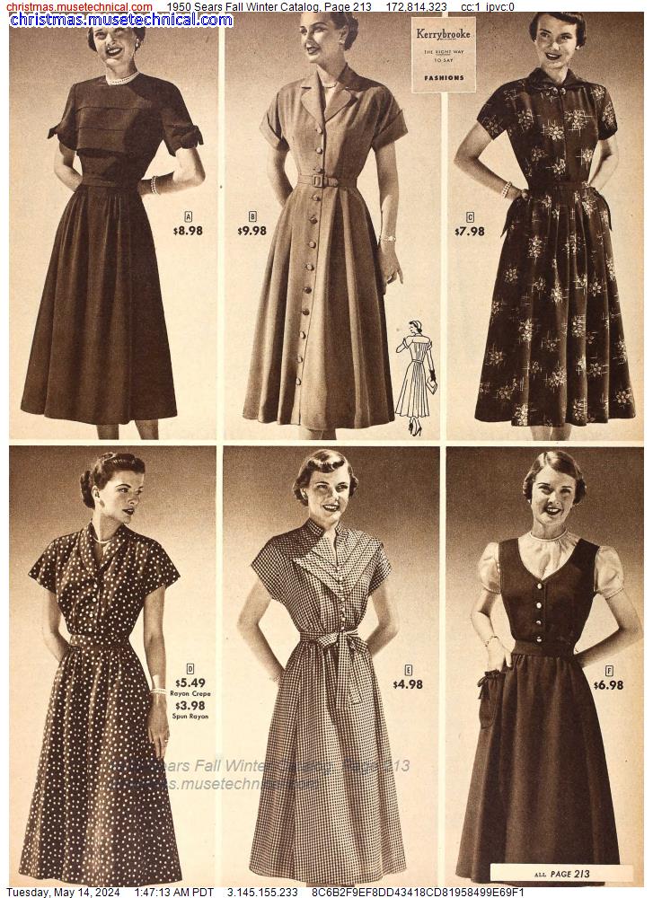 1950 Sears Fall Winter Catalog, Page 213