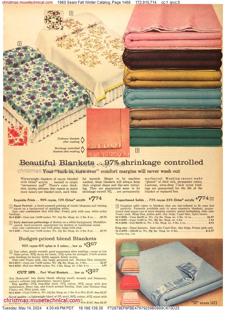 1960 Sears Fall Winter Catalog, Page 1468