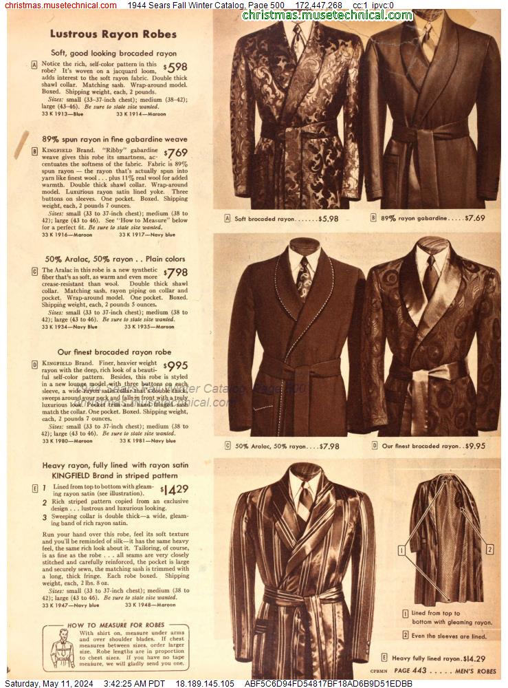 1944 Sears Fall Winter Catalog, Page 500