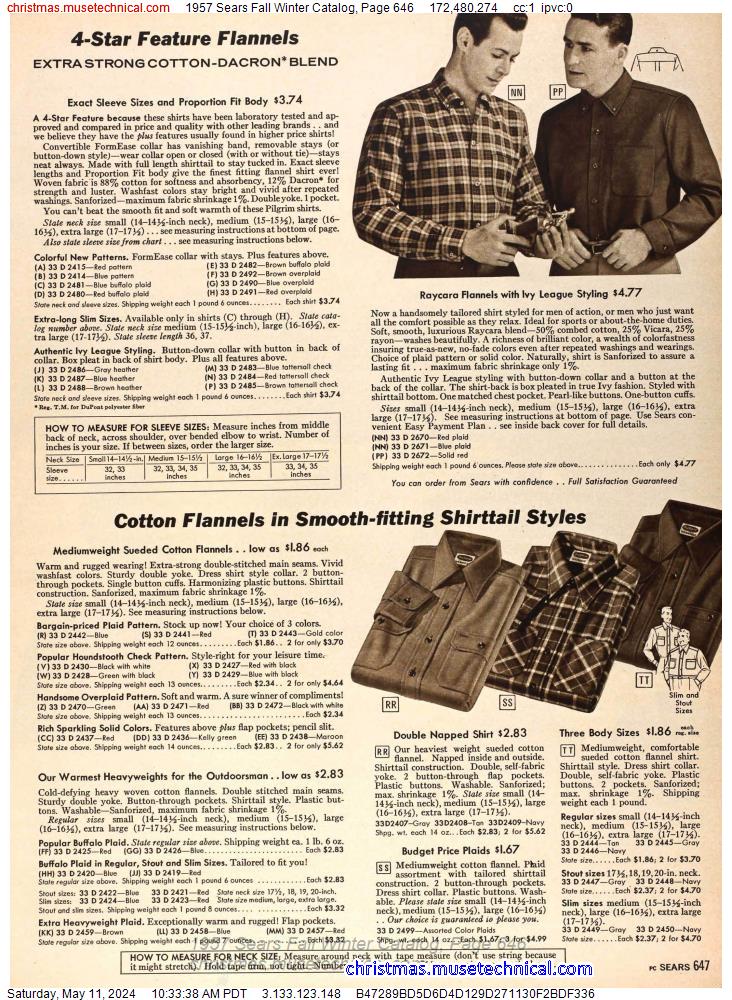 1957 Sears Fall Winter Catalog, Page 646