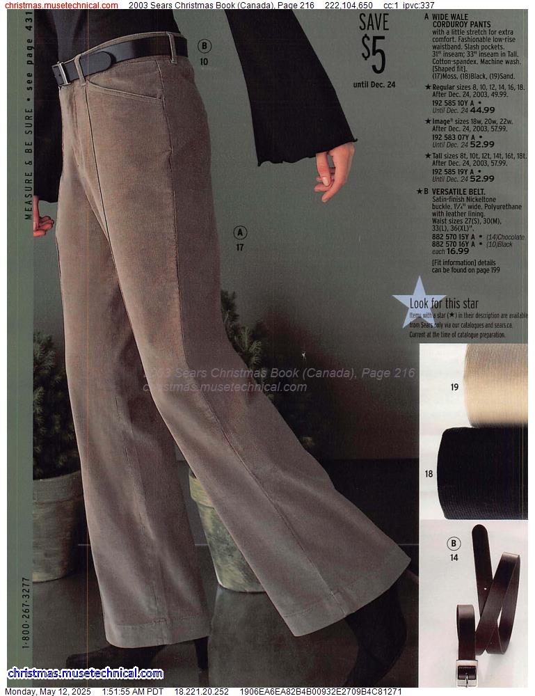 2003 Sears Christmas Book (Canada), Page 216