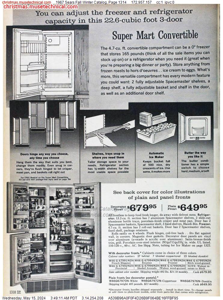 1967 Sears Fall Winter Catalog, Page 1314