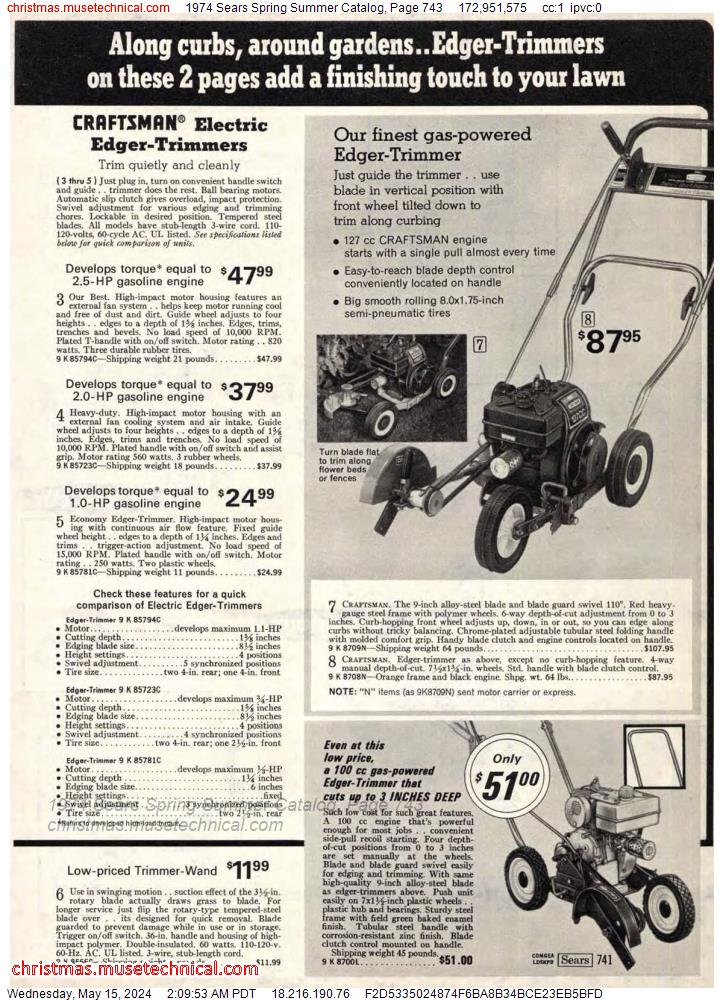 1974 Sears Spring Summer Catalog, Page 743