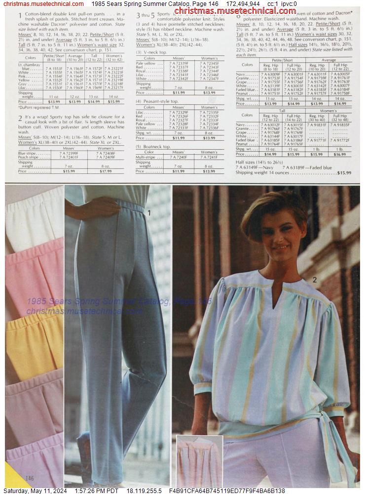 1985 Sears Spring Summer Catalog, Page 146
