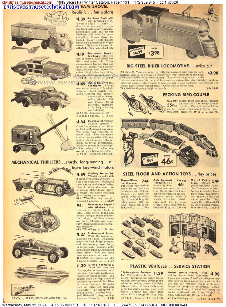 1949 Sears Fall Winter Catalog, Page 1131