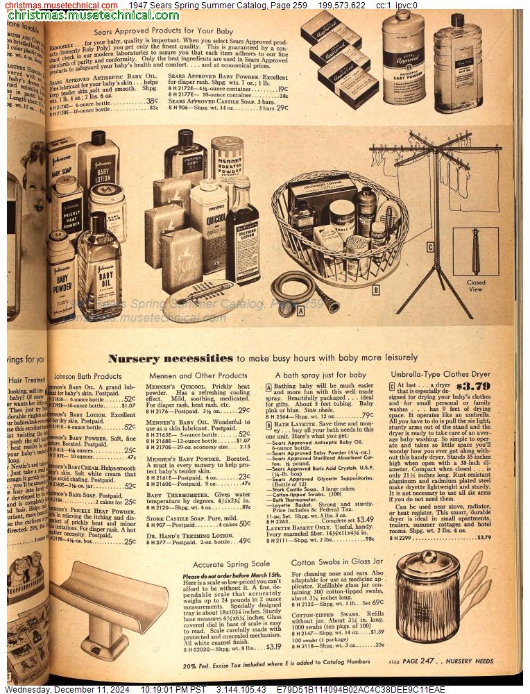 1947 Sears Spring Summer Catalog, Page 259