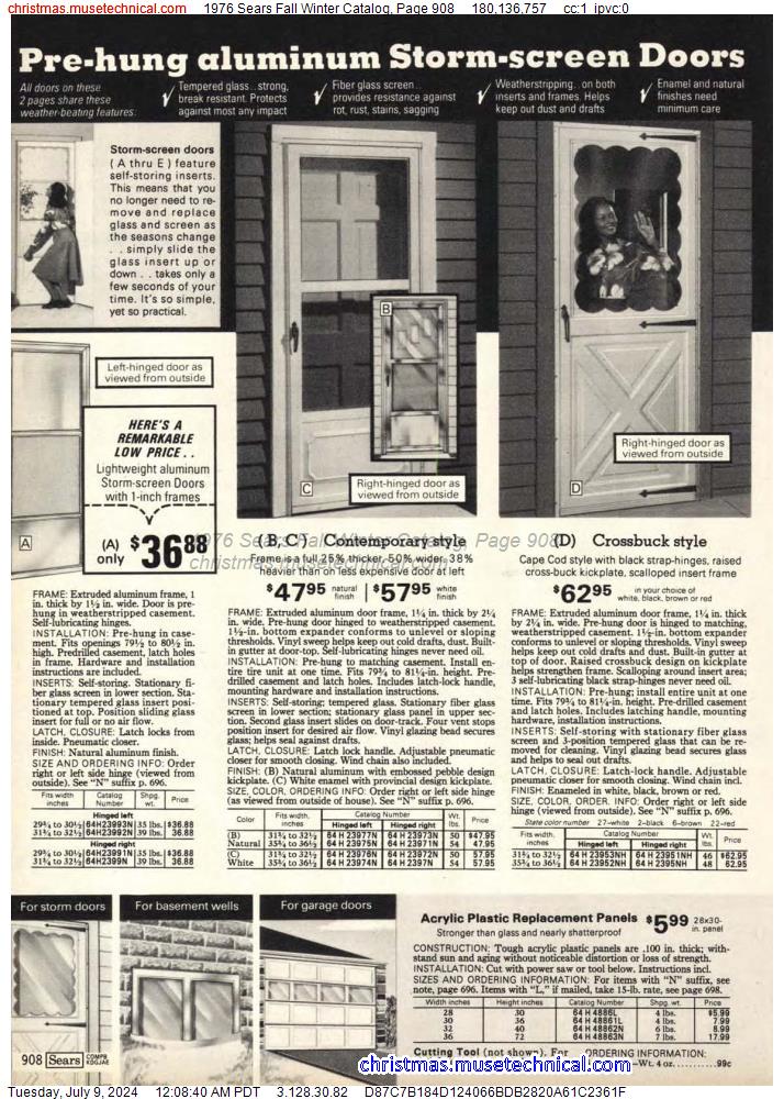 1976 Sears Fall Winter Catalog, Page 908