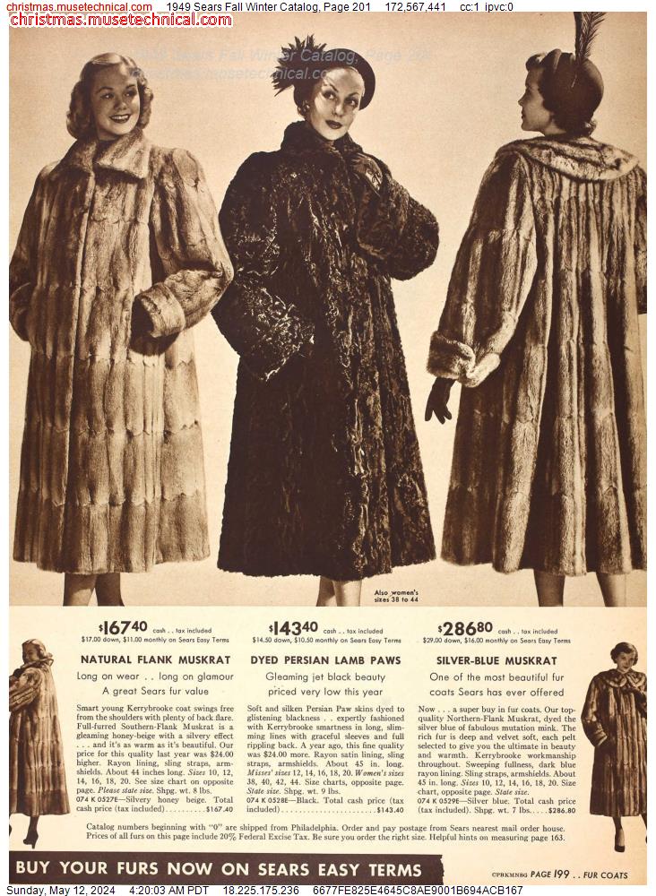 1949 Sears Fall Winter Catalog, Page 201