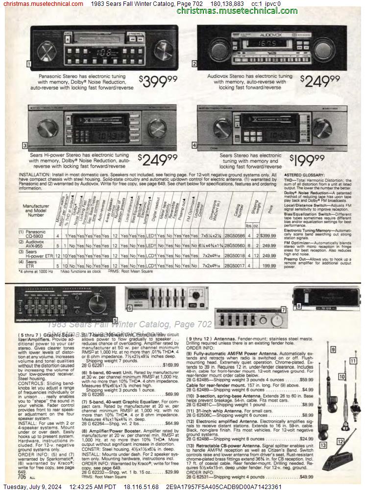 1983 Sears Fall Winter Catalog, Page 702