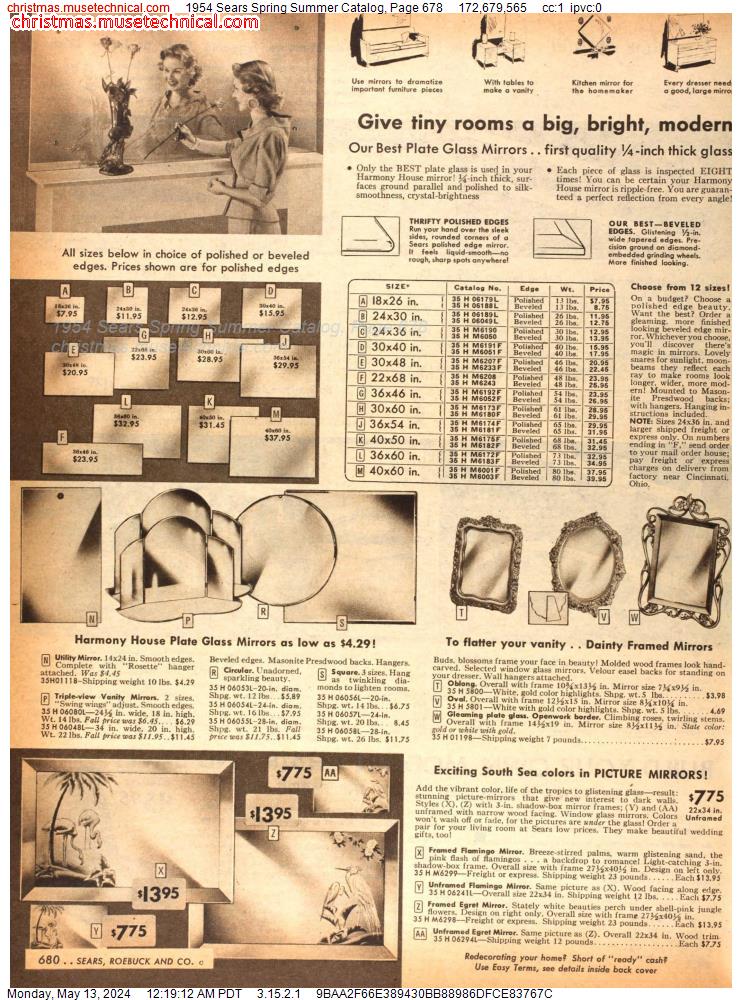 1954 Sears Spring Summer Catalog, Page 678