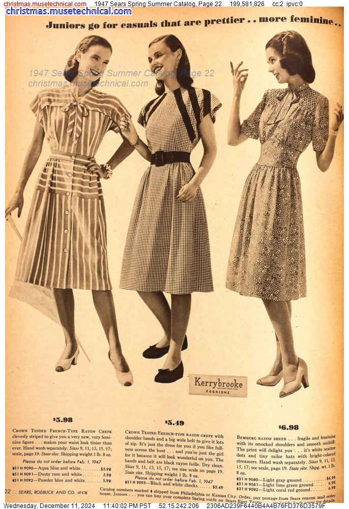 1947 Sears Spring Summer Catalog, Page 22