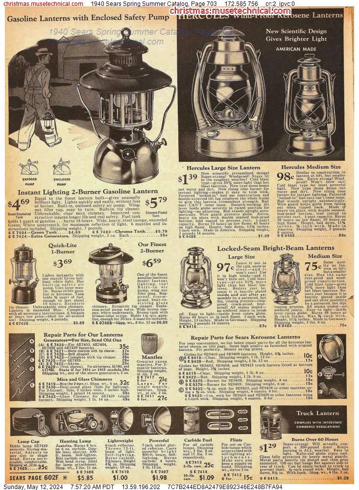 1940 Sears Spring Summer Catalog, Page 703