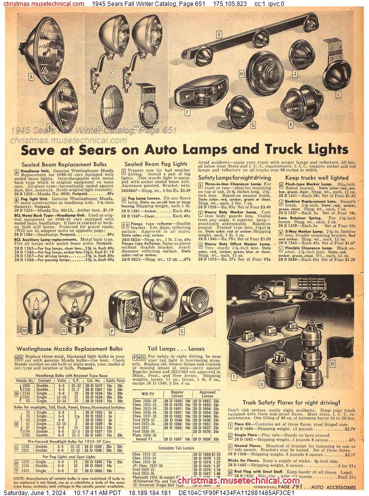1945 Sears Fall Winter Catalog, Page 651