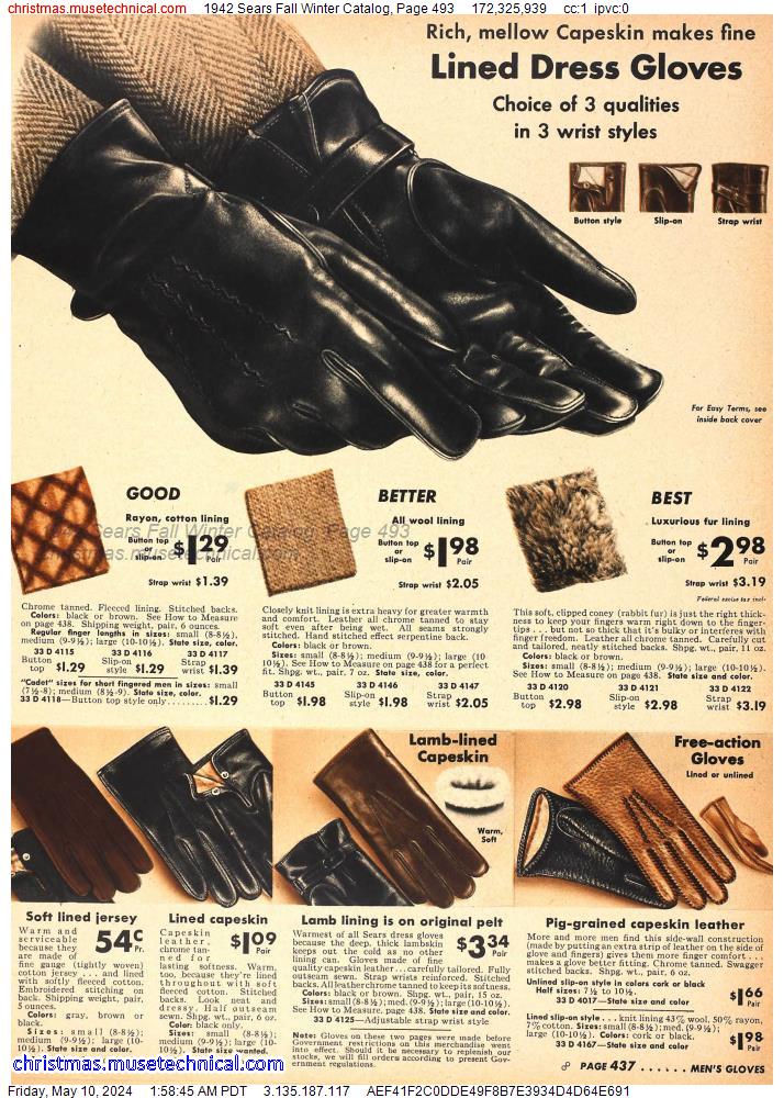1942 Sears Fall Winter Catalog, Page 493