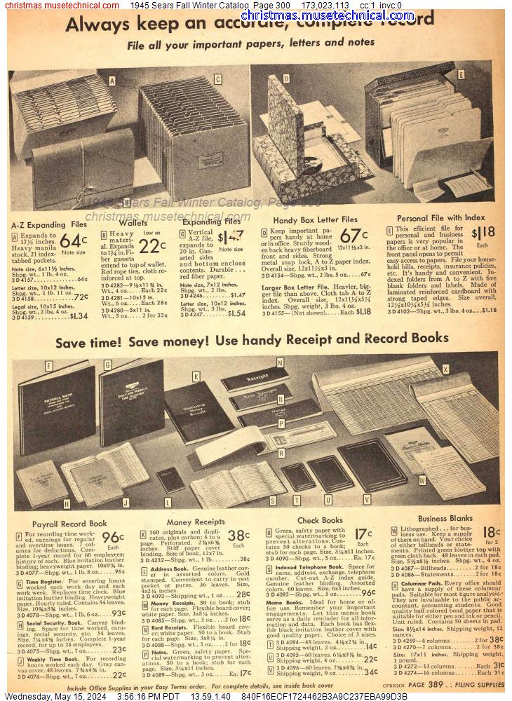 1945 Sears Fall Winter Catalog, Page 300