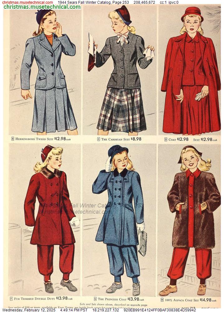 1944 Sears Fall Winter Catalog, Page 253