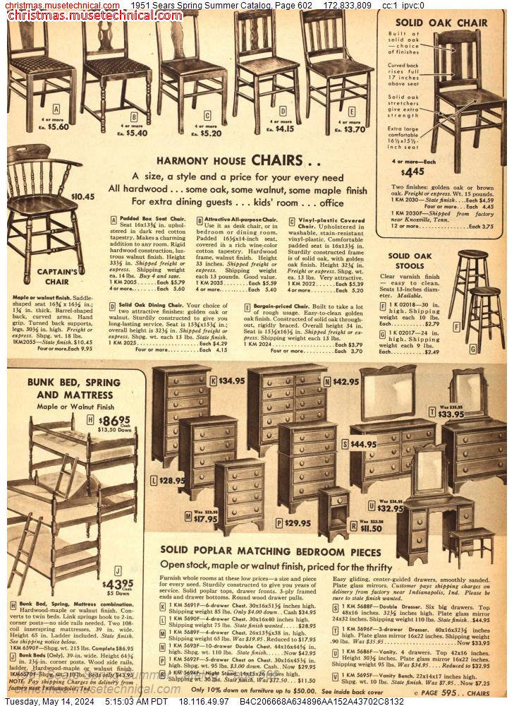 1951 Sears Spring Summer Catalog, Page 602