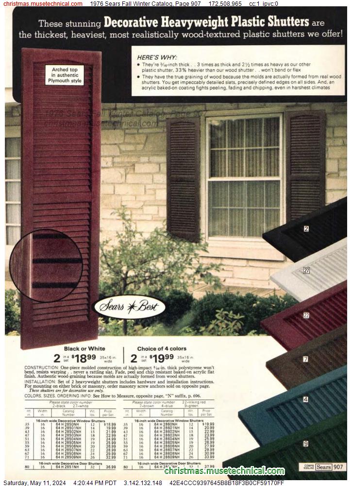 1976 Sears Fall Winter Catalog, Page 907