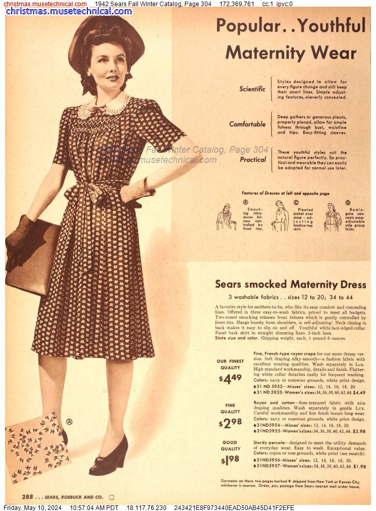 1942 Sears Fall Winter Catalog, Page 304