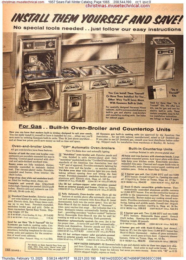 1957 Sears Fall Winter Catalog, Page 1065