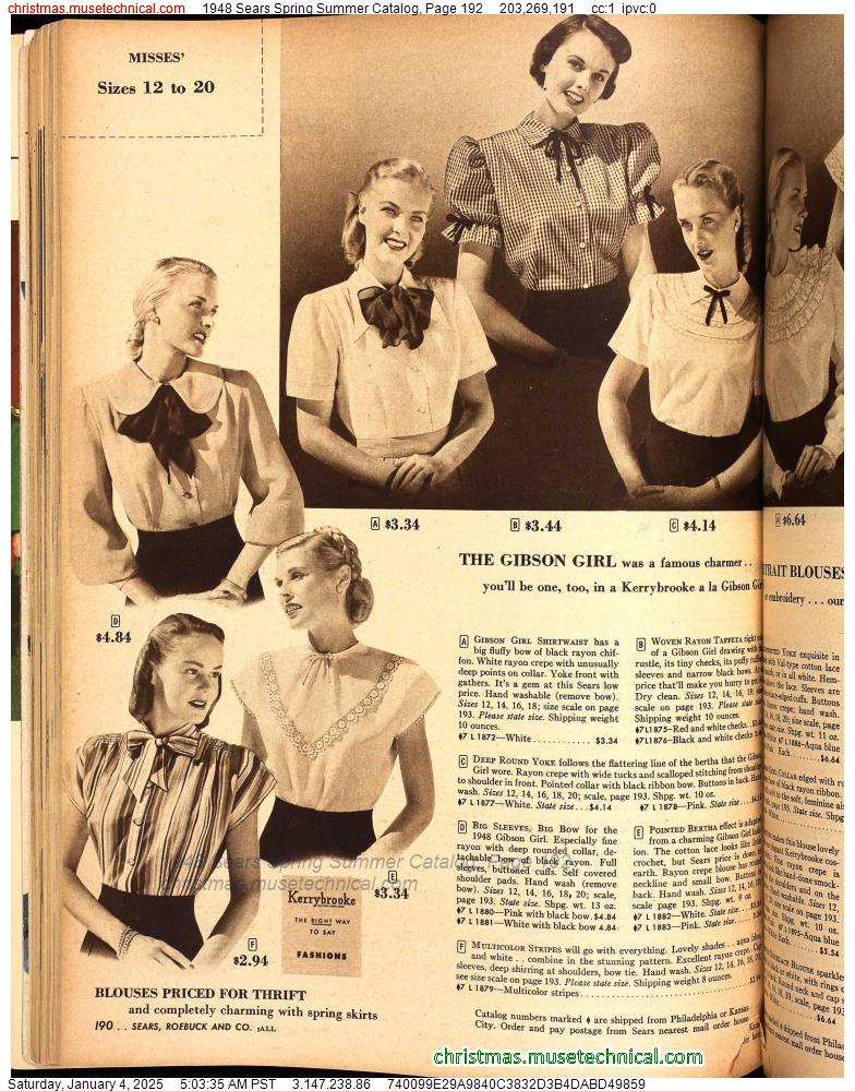 1948 Sears Spring Summer Catalog, Page 192