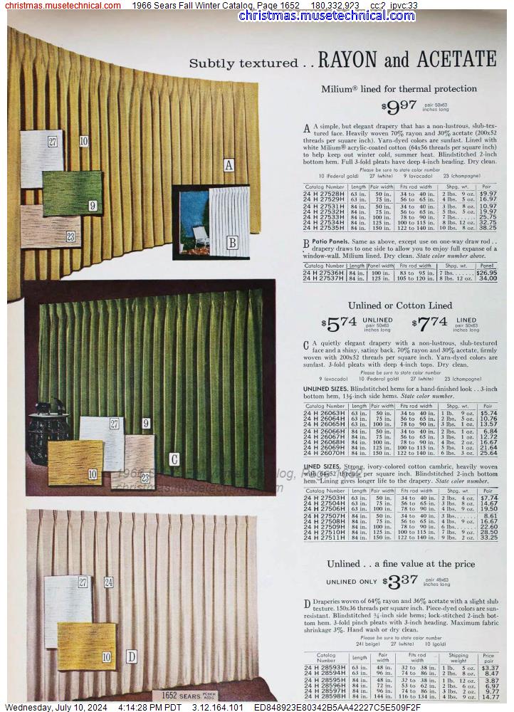1966 Sears Fall Winter Catalog, Page 1652