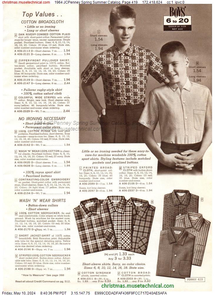 1964 JCPenney Spring Summer Catalog, Page 419