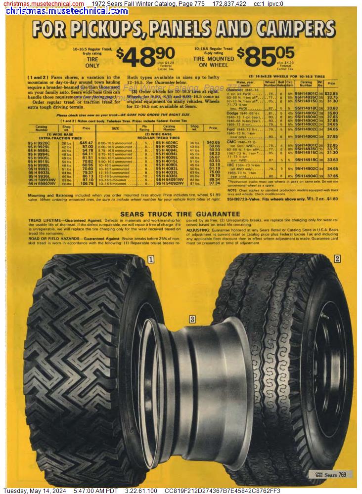 1972 Sears Fall Winter Catalog, Page 775