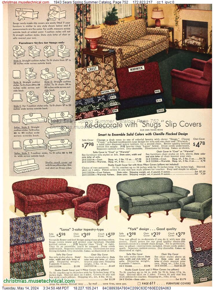 1943 Sears Spring Summer Catalog, Page 752