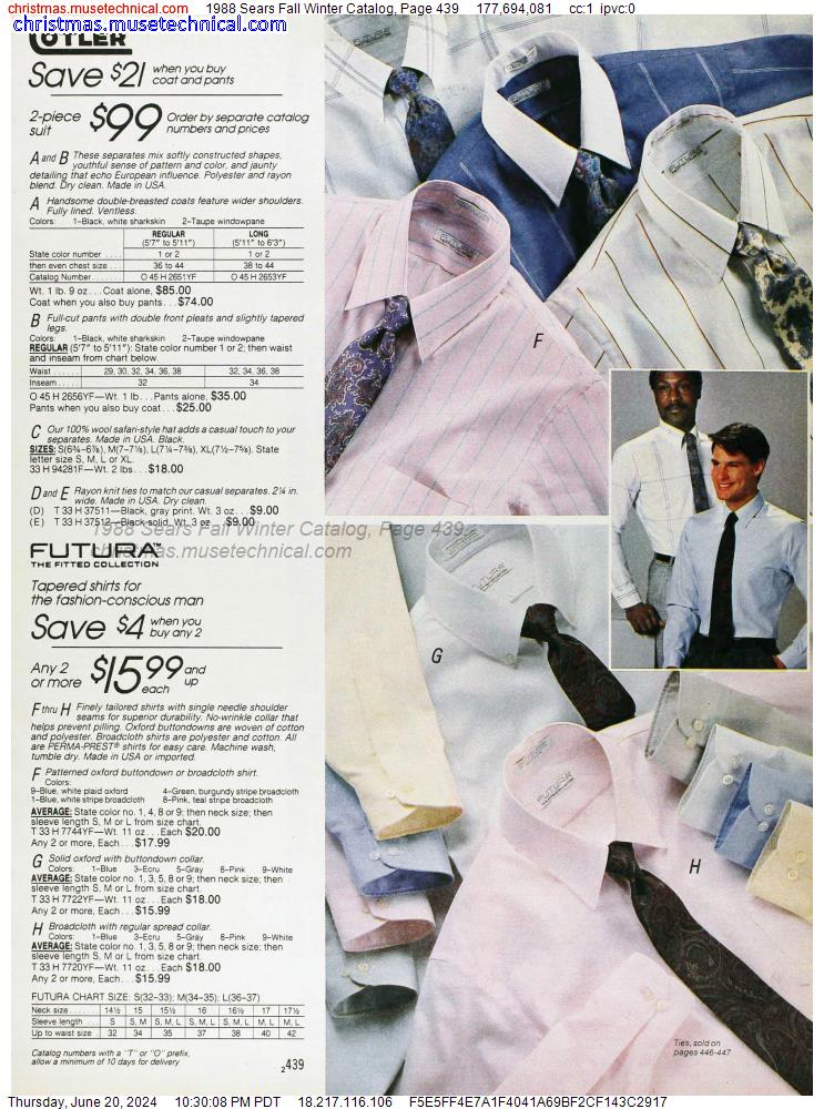 1988 Sears Fall Winter Catalog, Page 439