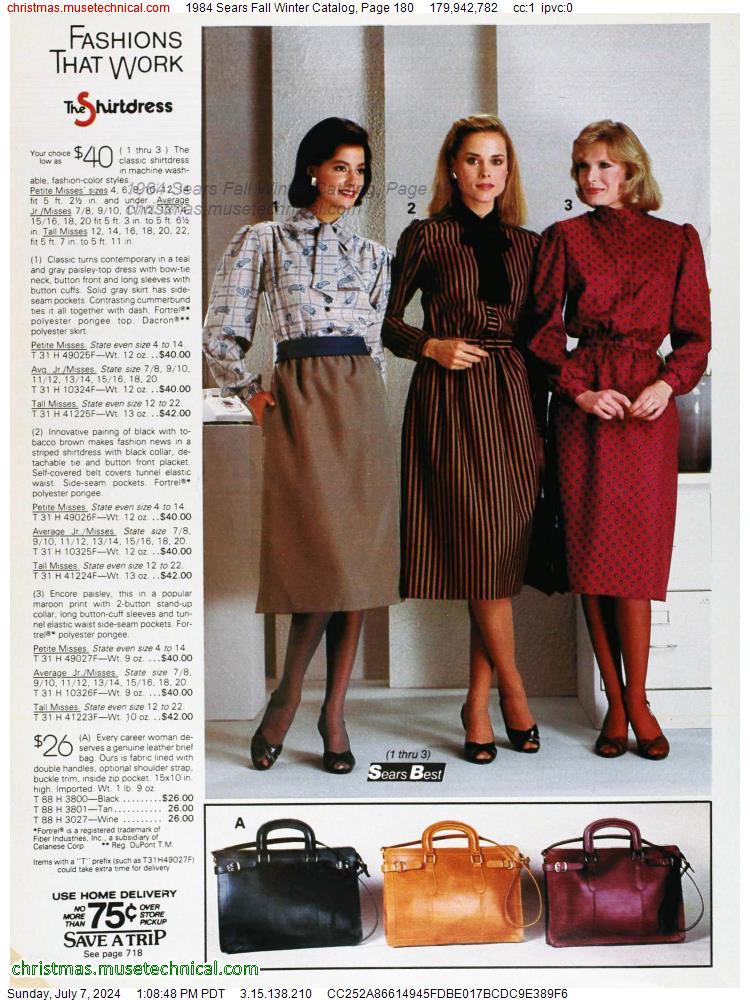 1984 Sears Fall Winter Catalog, Page 180
