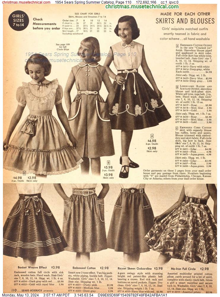 1954 Sears Spring Summer Catalog, Page 110