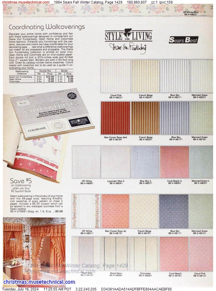 1984 Sears Fall Winter Catalog, Page 1429