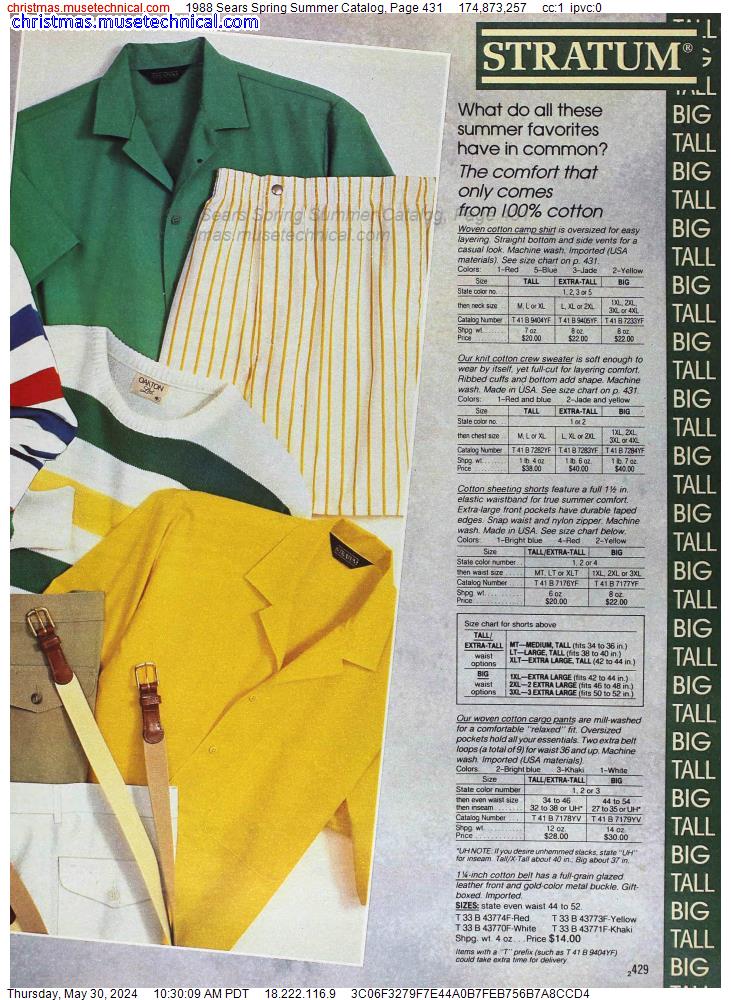 1988 Sears Spring Summer Catalog, Page 431