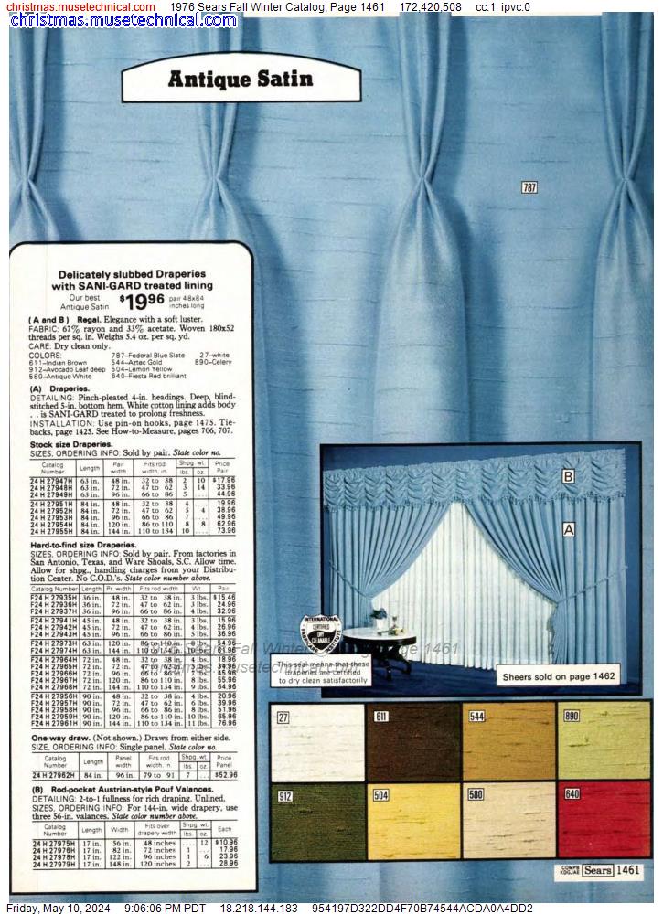1976 Sears Fall Winter Catalog, Page 1461