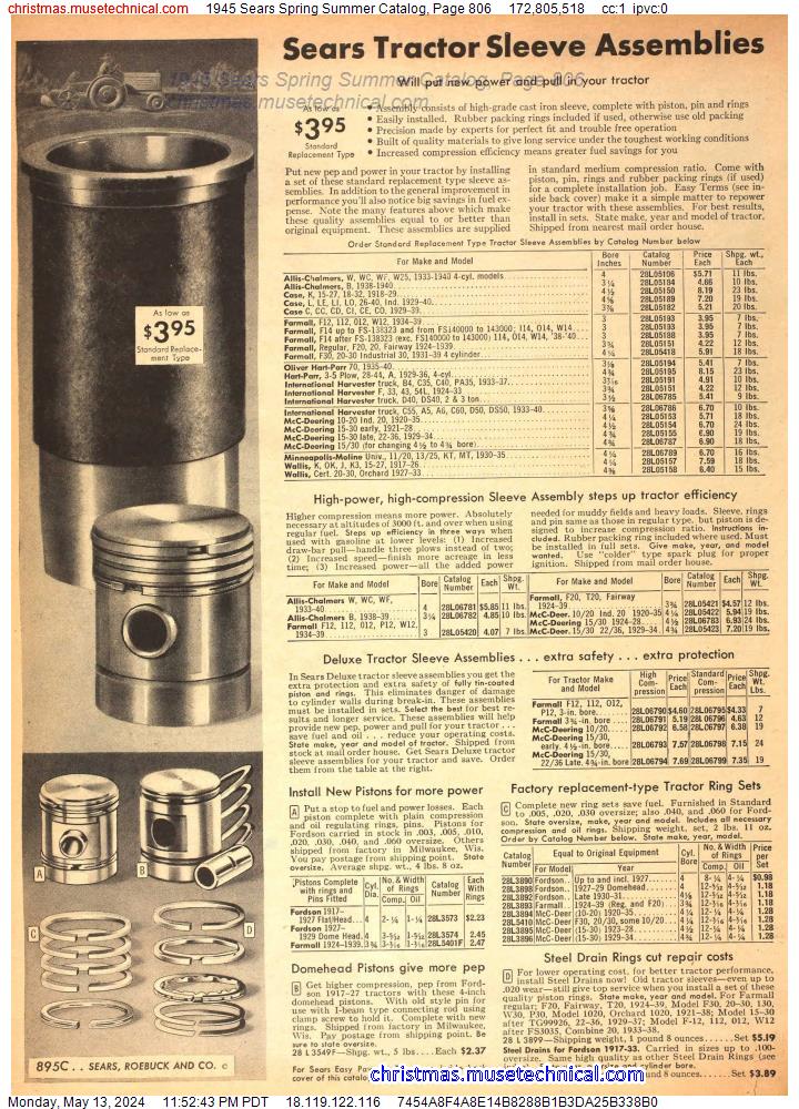 1945 Sears Spring Summer Catalog, Page 806