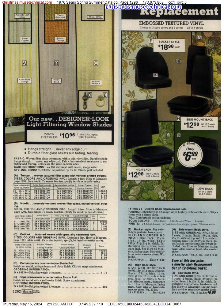 1976 Sears Spring Summer Catalog, Page 1296