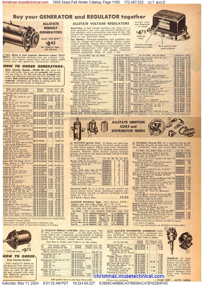 1955 Sears Fall Winter Catalog, Page 1165