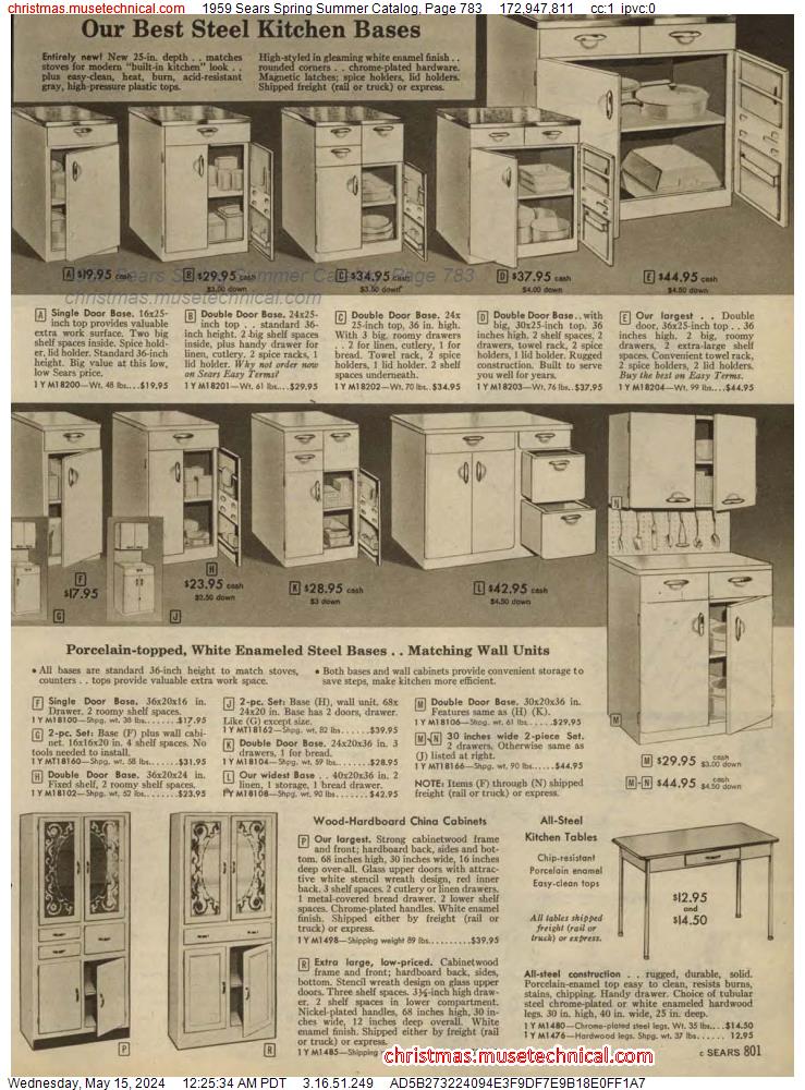1959 Sears Spring Summer Catalog, Page 783