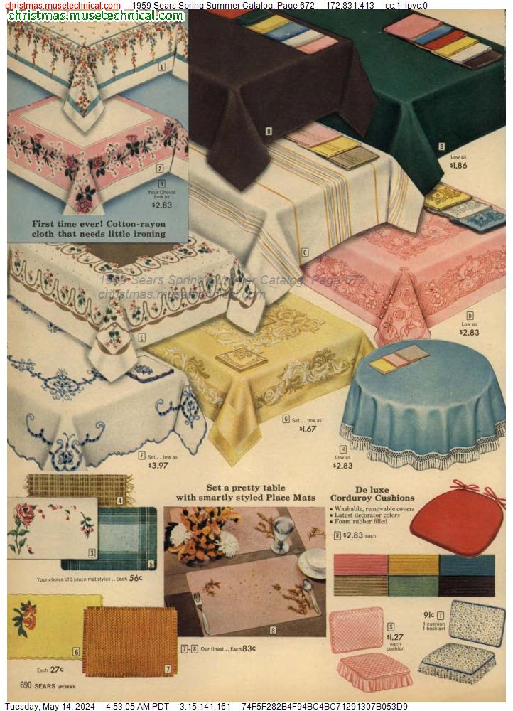 1959 Sears Spring Summer Catalog, Page 672