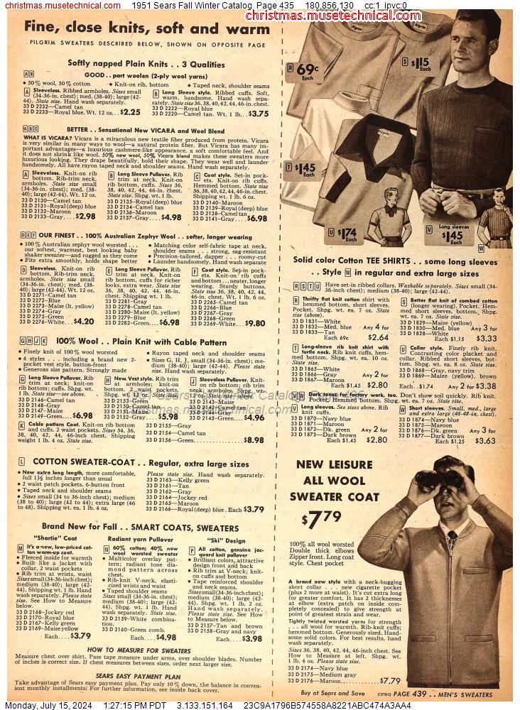1951 Sears Fall Winter Catalog, Page 435